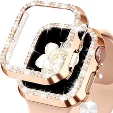 Compativel Apple Watch Capa Pc Escavar Brilho Se 38 40 42 44 41 45 49mm S10 46 mm