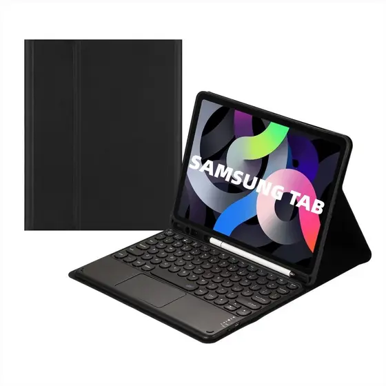 Capa protetora com teclado bluetooth sem fio e bandeja para canetas para samsung s6 lite A9+ PLUS S7 S8 S9 FE