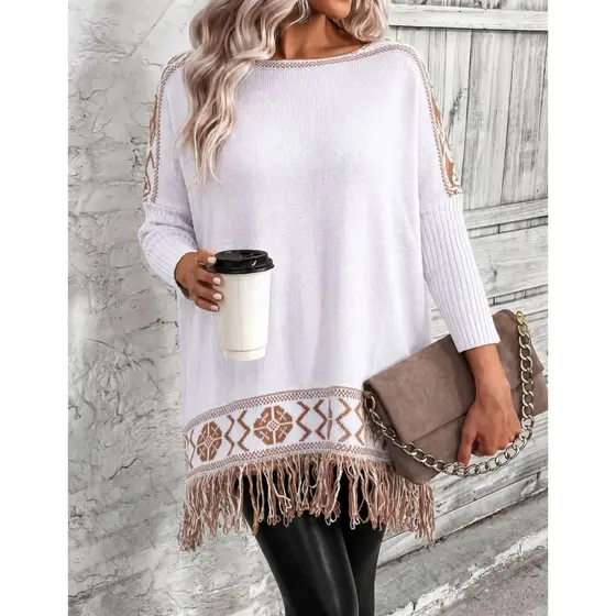 Poncho Blusa Manga Longa Feminina Kimono Tricot Inverno