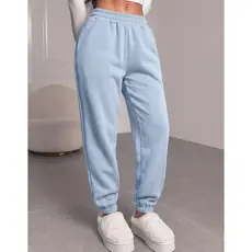 Calça Moletom Jogger Feminina Inverno Estilosa Cintura Alta