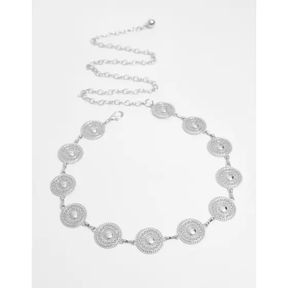 Cinto Feminino Corrente Estilo Medalha Fivela Brilhante Luxo