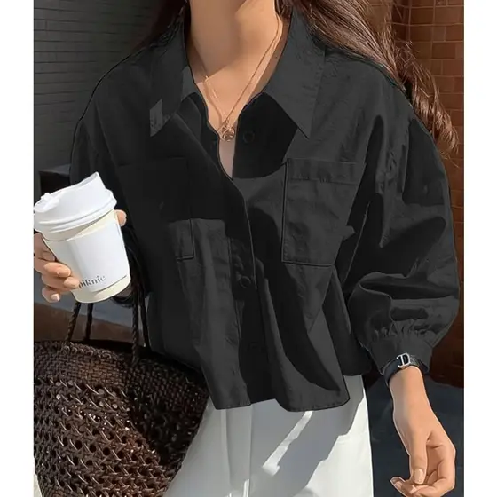 Blusa Feminina Camisa Manga Longa Social Casual Elegante Moda Tendência