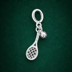 Berloque Pingente Raquete de Tênis em Prata 925 Esportiva e Sofisticada 17x10mm