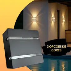 Kit 6 Arandela de Parede 2 Focos 2 Frisos Interna Externa Luminária Muro Escada Corredor Escritório Expedição
