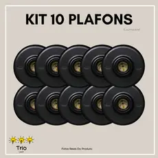 Plafon Preto 10 Unidade Soquete E27 Bivolt Plafonier Redondo Luminaria Bocal de Teto Expedição