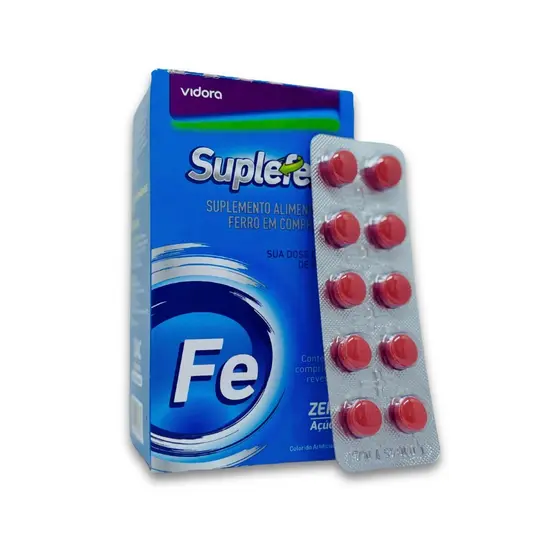 Suplefer Suplemento de Ferro 14mg 100% IDR Ferro em Comprimidos para Anemia - Energia Cansaço Imunidade 50 Comprimidos
