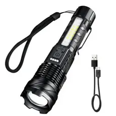 Lanterna Led de Alta Potência De 10w Carregamento Usb Lanterna Super brilhante Poderosa