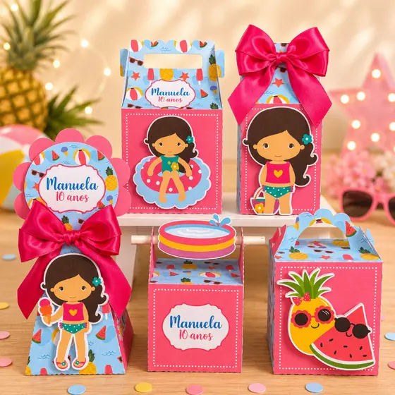 Kit Festa Poll Party Menina Personalizado Pegue e Monte Lembrancinhas Festa Infantil