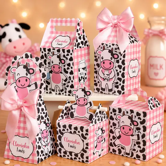 Kit Festa Vaquinha Tetê  Personalizado Pegue e Monte Lembrancinhas Festa Infantil