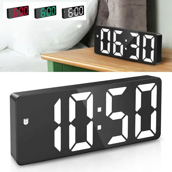 Relógio Digital De Mesa E Parede Led Com Data E Alarme