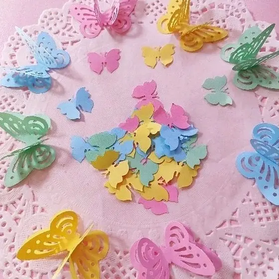 100 Borboletas de Papel 3D – Candy Colors Transforme sua festa em um verdadeiro Jardim Encantado com estas delicadas bor