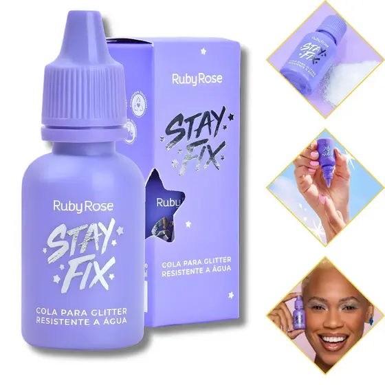 Cola Para Glitter Stay Fix Ruby Rose Alta Fixação Para Maquiagem