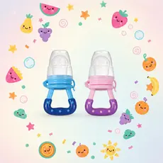 Kit 2 Chupeta Alimentadora Bebê Silicone Segura para Frutas Legumes Alimentos Introdução Alimentar