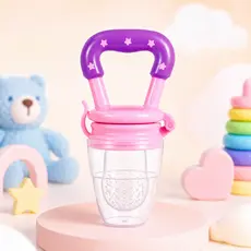 Mordedor Chupeta Alimentadora para Bebê com Silicone Macio Ideal para Frutas e Alimentos Menina Rosa
