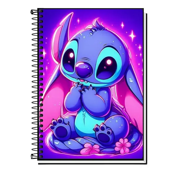 Capa Adesiva Caderno Temático Lilo & Stitch – Leve a Magia da Disney com Você! 1 10 15 ou 20 Matérias - Envio imediato