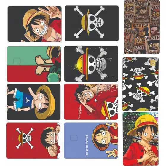 Kit 30 Adesivos de Cartão de Crédito e Débito One Piece Anime