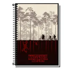 Caderno Capa Adesiva Personalizado Stranger Things Tamanho A4  1,10,15  e 20 Matérias |  Máterial Escolar | Colegial