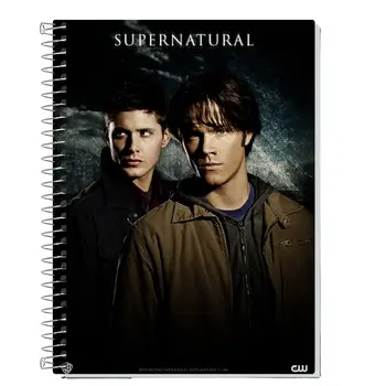 Caderno Capa Adesiva Personalizado Supernatural | Capa Dura com Espiral Metálico