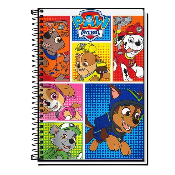 Caderno Capa Adesiva Escolar Patrulha Canina PAW Patrol | Vários Modelos | Diversão nos seus Estudos