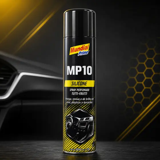 Silicone Spray Automotivo 300ml MP10 Mundial Prime Perfumado Tutti-Frutti Para Painel Plástico Borracha
