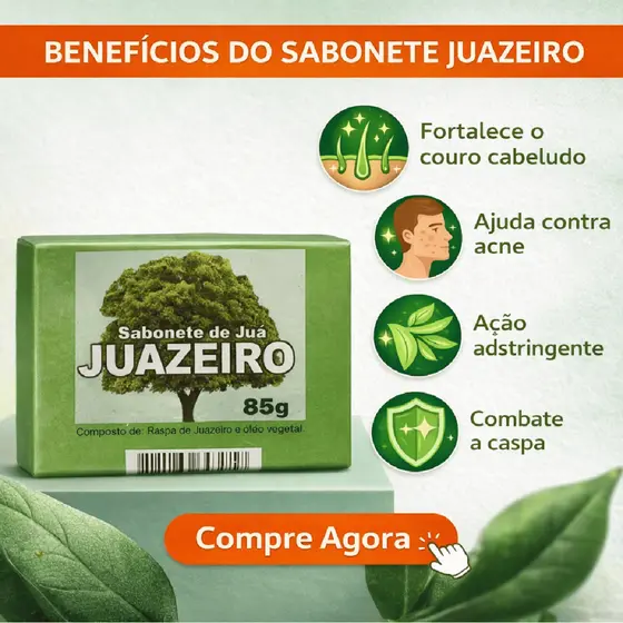 Sabonete Juá tira a Caspa e Ceborréia e Limpeza de Pele a Oleosidade