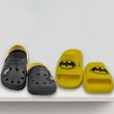 Sandália Infantil Menino Confortável Antiderrapante Super Herói Morcego Promoção Férias Criança