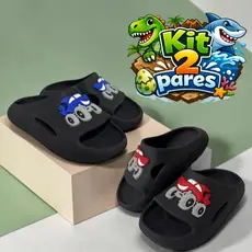 Chinelo Nuvem Infantil Menino Carros Divertido Confortável Antiderrapante Macio Promoção Criança
