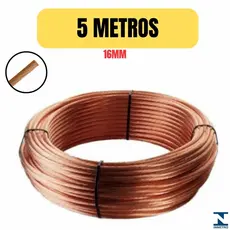 Cabo Cobreado Nu 16mm 5m Para Aterramento Normatizado Alta Condutividade e Segurança Elétrica