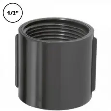 Kit 10 Luvas PVC Rosqueável Antichama 1/2" para Eletroduto Preta Conexão Elétrica