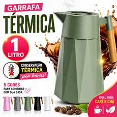 Garrafa Térmica Conilon 1 Litro Para Café Chá Bebidas Quentes E Frias Com Tampa De Rosca