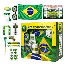 Kit Torcedor Brasil 12 Itens Completo Copa Do Mundo