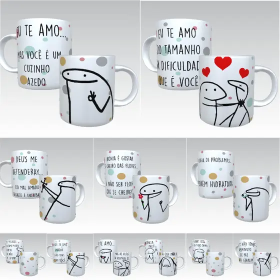 Caneca Personalizada Flork Meme Bolinha - Diversos Modelos - Florks - Caneca de Porcelana com Frases Divertidas