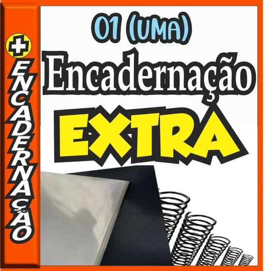 1 Uma Encadernação Extra com Capa Contra Capa e Espiral Sem Impressão Sem Folha