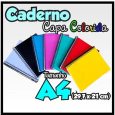 Caderno  Bloco de Anotações No Tamanho A4 (21 x 29,7 cm) Folhas Brancas Sem Pauta com Capa Colorida