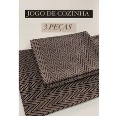 Kit Jogo Tapetes Cozinha 3 peças  Antiderrapante Algodão varias estampas