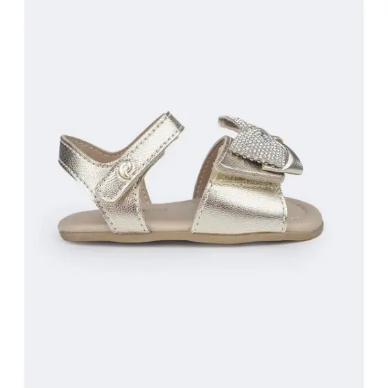 SANDALIA DE BEBE PAMPILI NANA COM LAÇO E STRASS - 122076