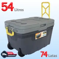 CAIXA TÉRMICA GRANDE 54L | COOLER COM RODINHAS  74 LATAS  PRAIA PISCINA CAMPING - ENVIO IMEDIATO