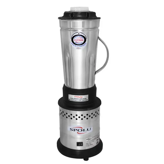 Liquidificador Industrial Alta Rotação 2 Litros 800w Inox Spolu