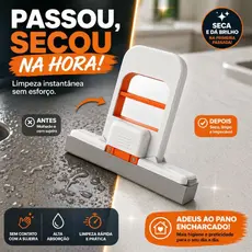 Mini Mop Absorvente Portátil para Pia e Bancada com Auto Torção Rodo Esponja Limpeza Rápida