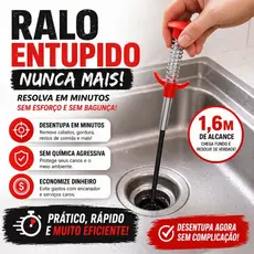 Garra Desentupidora 1,6m Flexível com Garras 4 Pontas para Ralo Pia Cano Manual Profissional