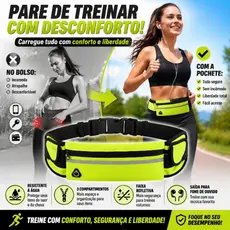 Pochete Fitness Impermeável Corrida Academia Porta Celular Garrafa Ajustável Não Balança