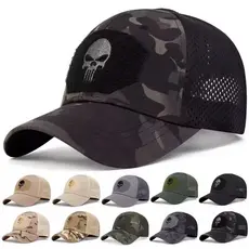 Boné Masculino Camuflado com Caveira para Atividades ao Ar Livre