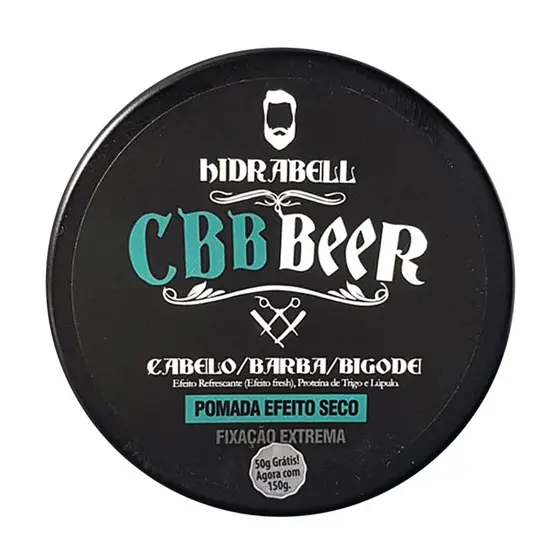 Cera Modeladora Ultra Fixação Cbb Efeito Seco Mate Pomada Capilar Cabelo e Barba 150g Hidrabell