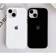 Capinha Silicone Aveludada iPhone Preto Branco 7 8 Plus XR 11 12 13 14 15 16 Pro Max Capa iPhone