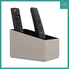 Porta Controle Remoto 3 Divisórias e Porta Lenço de Papel | Organizador de Mesa em Corino com Veludo