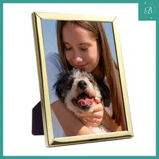 Porta Retrato 15x20 Dourado Moldura em Metal com Vidro - Moldura Fina