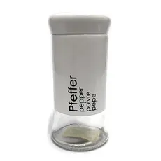 Pimenteiro Porta Temperos Branco De Vidro Com Tampa - 140ml