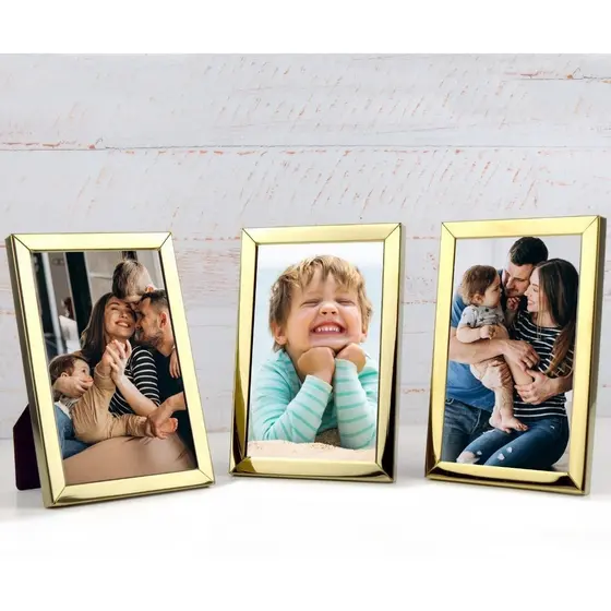 Kit 3 Porta Retratos Foto 10x15 Metal