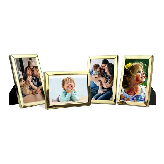Kit 4 Porta Retratos Foto 10x15 Dourado