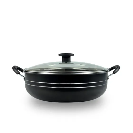 PANELA WOK ANTIADERENTE GRANDE COM ALÇAS DESIGN PREMIUM.